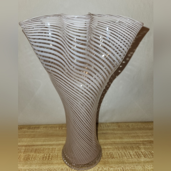 VTG Fratelli Toso Murano Art Glass Pink Blush Vase - Picture 3 of 8